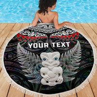 New Zealand Hei Tiki Beach Blanket Maori Green Papua Shell Pattern LT03 - Polynesian Pride