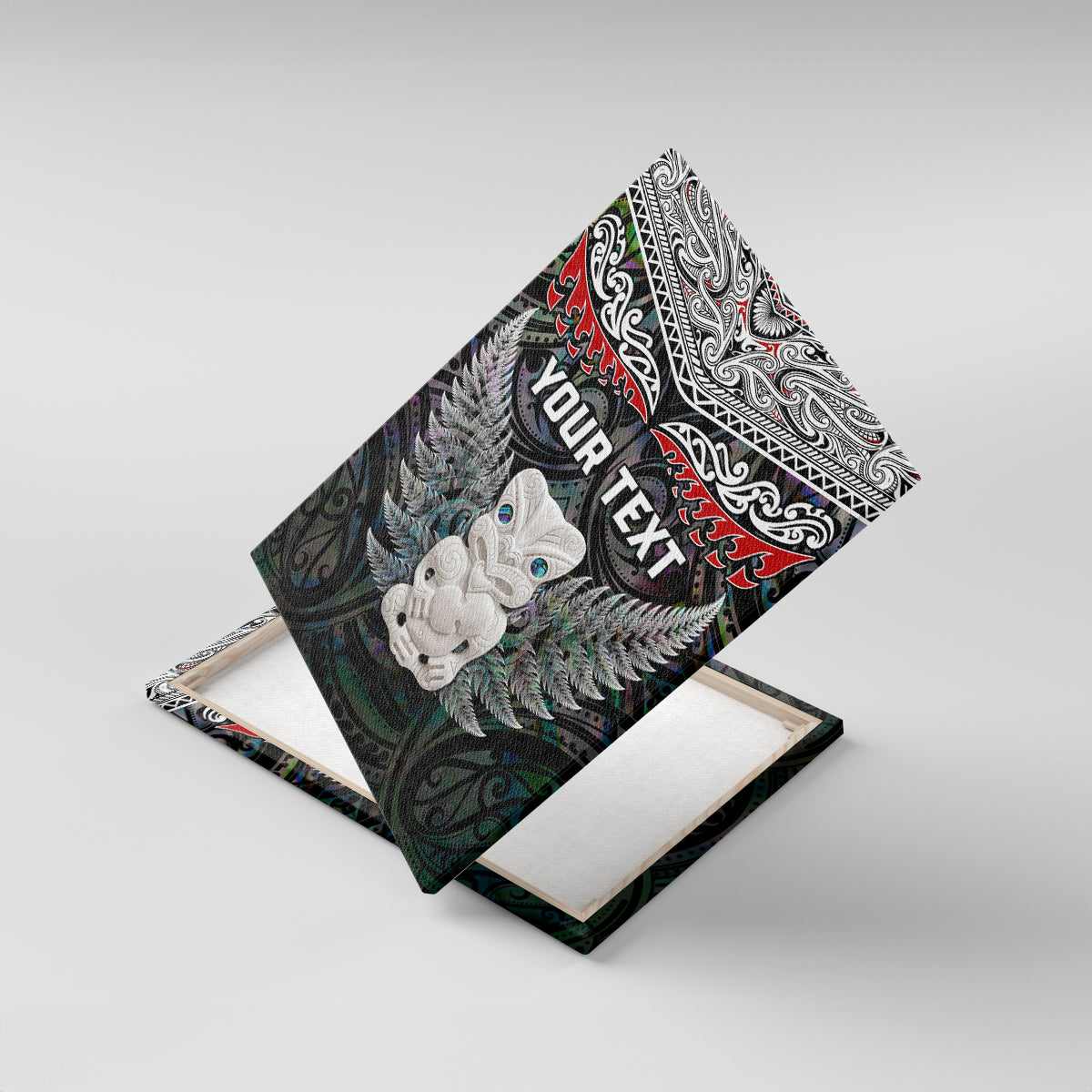 New Zealand Hei Tiki Canvas Wall Art Maori Green Papua Shell Pattern LT03 - Polynesian Pride