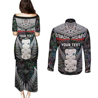 New Zealand Hei Tiki Couples Matching Puletasi and Long Sleeve Button Shirt Maori Green Papua Shell Pattern LT03 - Polynesian Pride