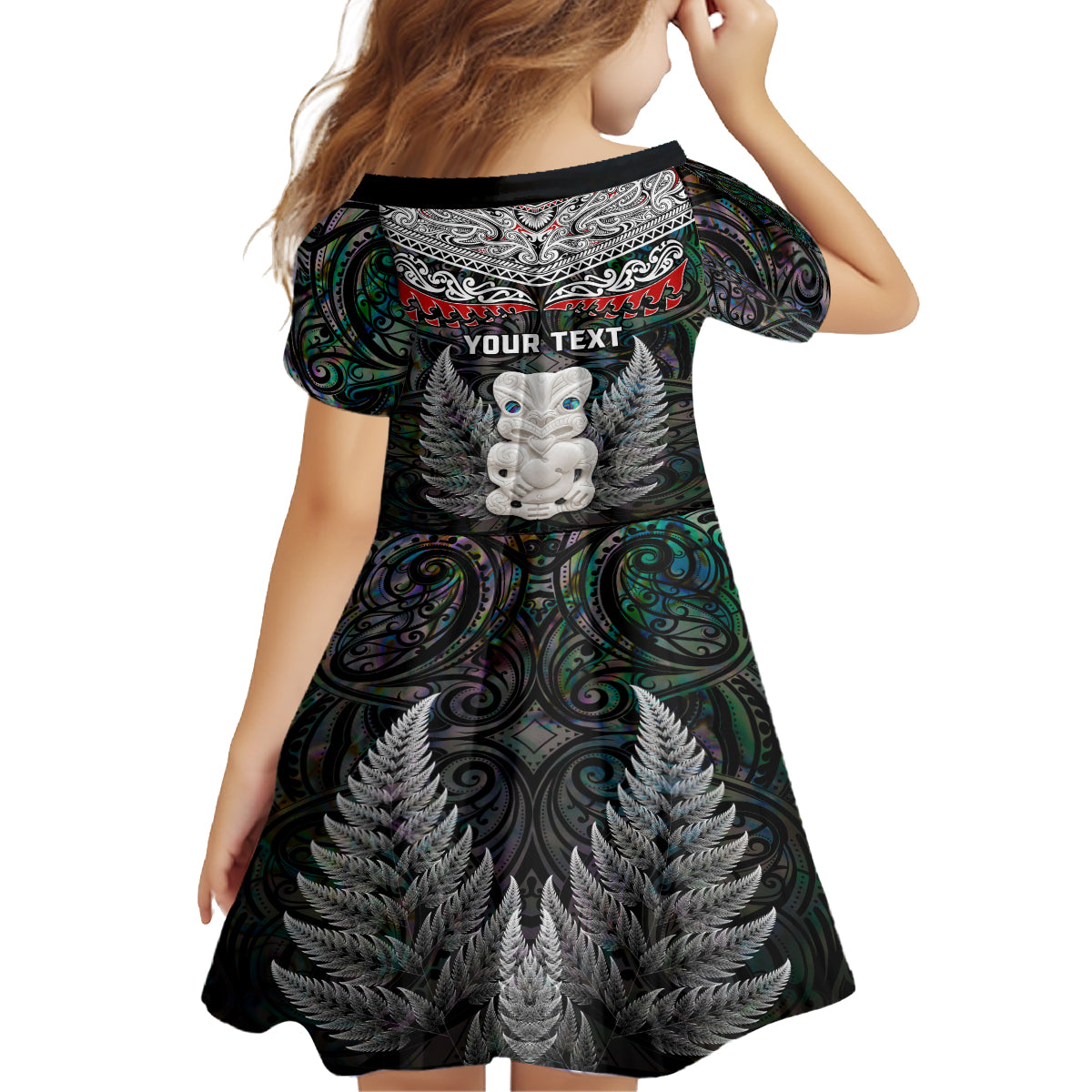 New Zealand Hei Tiki Family Matching Long Sleeve Bodycon Dress and Hawaiian Shirt Maori Green Papua Shell Pattern LT03 - Polynesian Pride