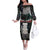 New Zealand Hei Tiki Family Matching Off Shoulder Long Sleeve Dress and Hawaiian Shirt Maori Green Papua Shell Pattern LT03 Mom's Dress Green - Polynesian Pride
