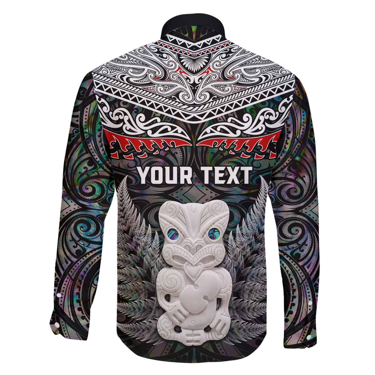 New Zealand Hei Tiki Family Matching Off Shoulder Short Dress and Hawaiian Shirt Maori Green Papua Shell Pattern LT03 - Polynesian Pride