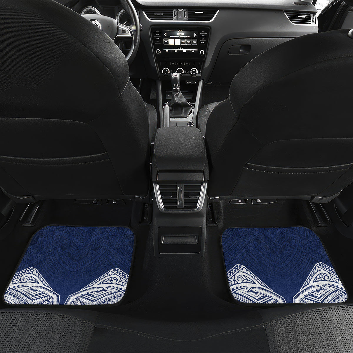 Samoa Indenpendence Day Car Mats Sky Fireworks with Flag Style LT03 Set 2pcs - Back Black - Polynesian Pride