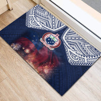 Samoa Indenpendence Day Rubber Doormat Sky Fireworks with Flag Style LT03 - Polynesian Pride