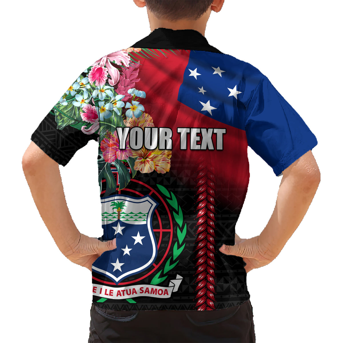 Personalised Samoa Indenpendence Day Family Matching Short Sleeve Bodycon Dress and Hawaiian Shirt Tropical Samoan Coat of Arms With Siapo Pattern LT03 - Polynesian Pride