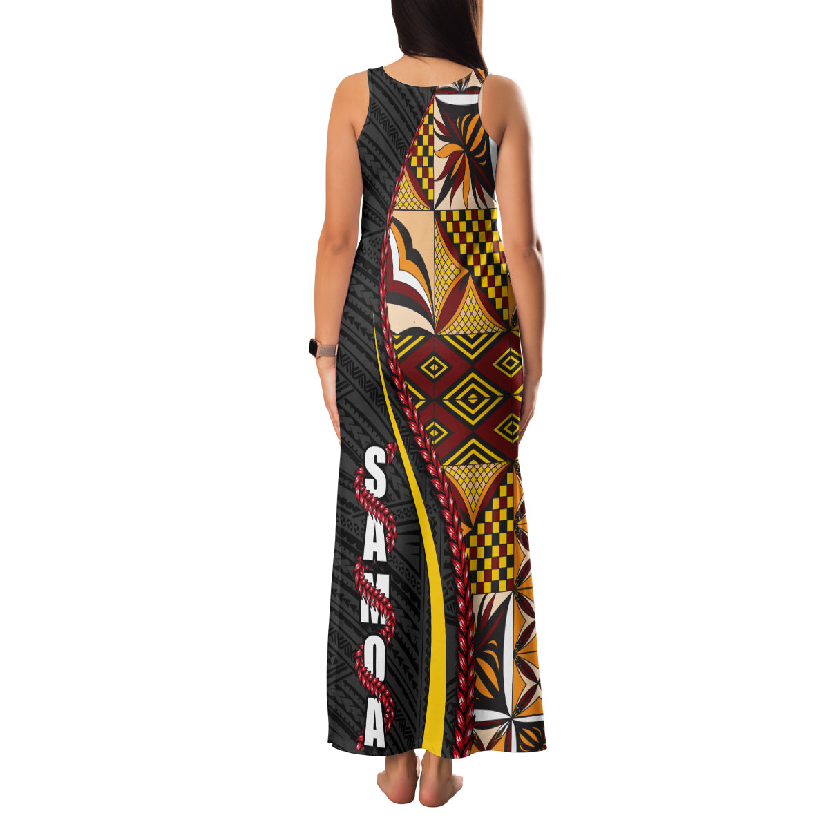 Samoa Siapo Ula Fala Family Matching Tank Maxi Dress and Hawaiian Shirt Polynesian Tribal Pattern LT03 - Polynesian Pride