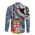 Fiji Day Family Matching Long Sleeve Bodycon Dress and Hawaiian Shirt Traditional Tapa with Hibiscus and Emblems