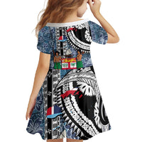 Fiji Day Family Matching Off Shoulder Maxi Dress and Hawaiian Shirt Traditional Tapa with Hibiscus and Emblems