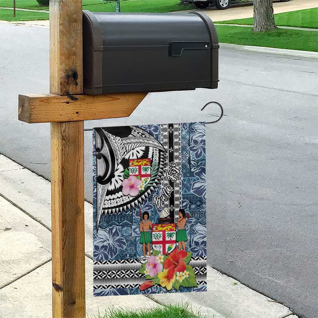 Fiji Day Garden Flag Traditional Tapa with Hibiscus and Emblems