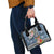 Fiji Day Shoulder Handbag Traditional Tapa with Hibiscus and Emblems