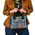 Fiji Day Shoulder Handbag Traditional Tapa with Hibiscus and Emblems