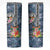 Fiji Day Skinny Tumbler Traditional Tapa with Hibiscus and Emblems