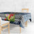 Fiji Day Tablecloth Traditional Tapa with Hibiscus and Emblems