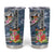 Fiji Day Tumbler Cup Traditional Tapa with Hibiscus and Emblems
