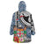 Fiji Day Wearable Blanket Hoodie Traditional Tapa with Hibiscus and Emblems