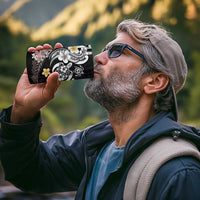 Hawaiian Tropical Plumeria Turtles 4 in 1 Can Cooler Tumbler Polynesian Art Tattoo