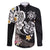 Hawaiian Tropical Plumeria Turtles Family Matching Long Sleeve Bodycon Dress and Hawaiian Shirt Polynesian Art Tattoo