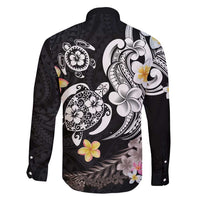 Hawaiian Tropical Plumeria Turtles Family Matching Long Sleeve Bodycon Dress and Hawaiian Shirt Polynesian Art Tattoo LT03 - Polynesian Pride