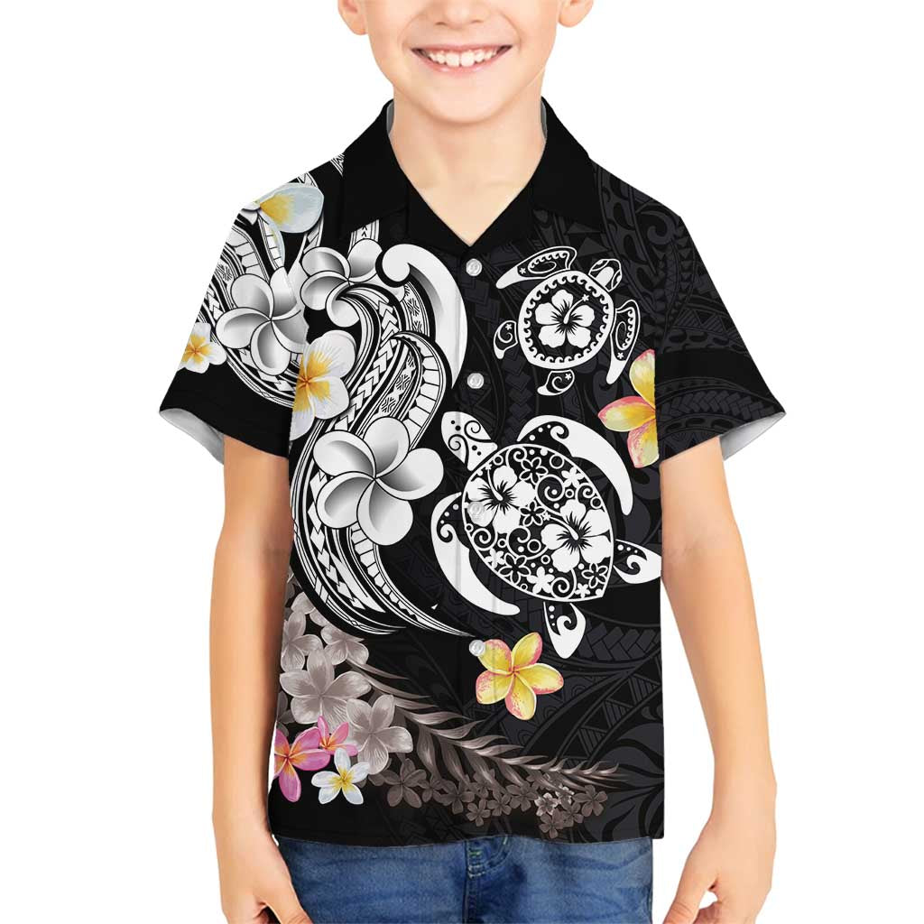 Hawaiian Tropical Plumeria Turtles Family Matching Long Sleeve Bodycon Dress and Hawaiian Shirt Polynesian Art Tattoo LT03 Son's Shirt - Polynesian Pride