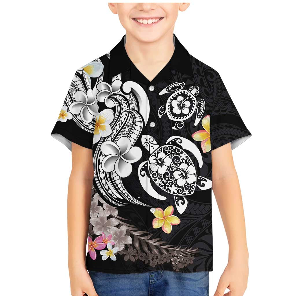 Hawaiian Tropical Plumeria Turtles Family Matching Mermaid Dress and Hawaiian Shirt Polynesian Art Tattoo LT03 Son's Shirt - Polynesian Pride