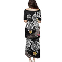 Hawaiian Tropical Plumeria Turtles Family Matching Puletasi and Hawaiian Shirt Polynesian Art Tattoo LT03 - Polynesian Pride