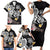Hawaiian Tropical Plumeria Turtles Family Matching Short Sleeve Bodycon Dress and Hawaiian Shirt Polynesian Art Tattoo