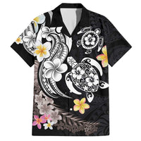 Hawaiian Tropical Plumeria Turtles Family Matching Short Sleeve Bodycon Dress and Hawaiian Shirt Polynesian Art Tattoo LT03 Dad's Shirt - Short Sleeve - Polynesian Pride