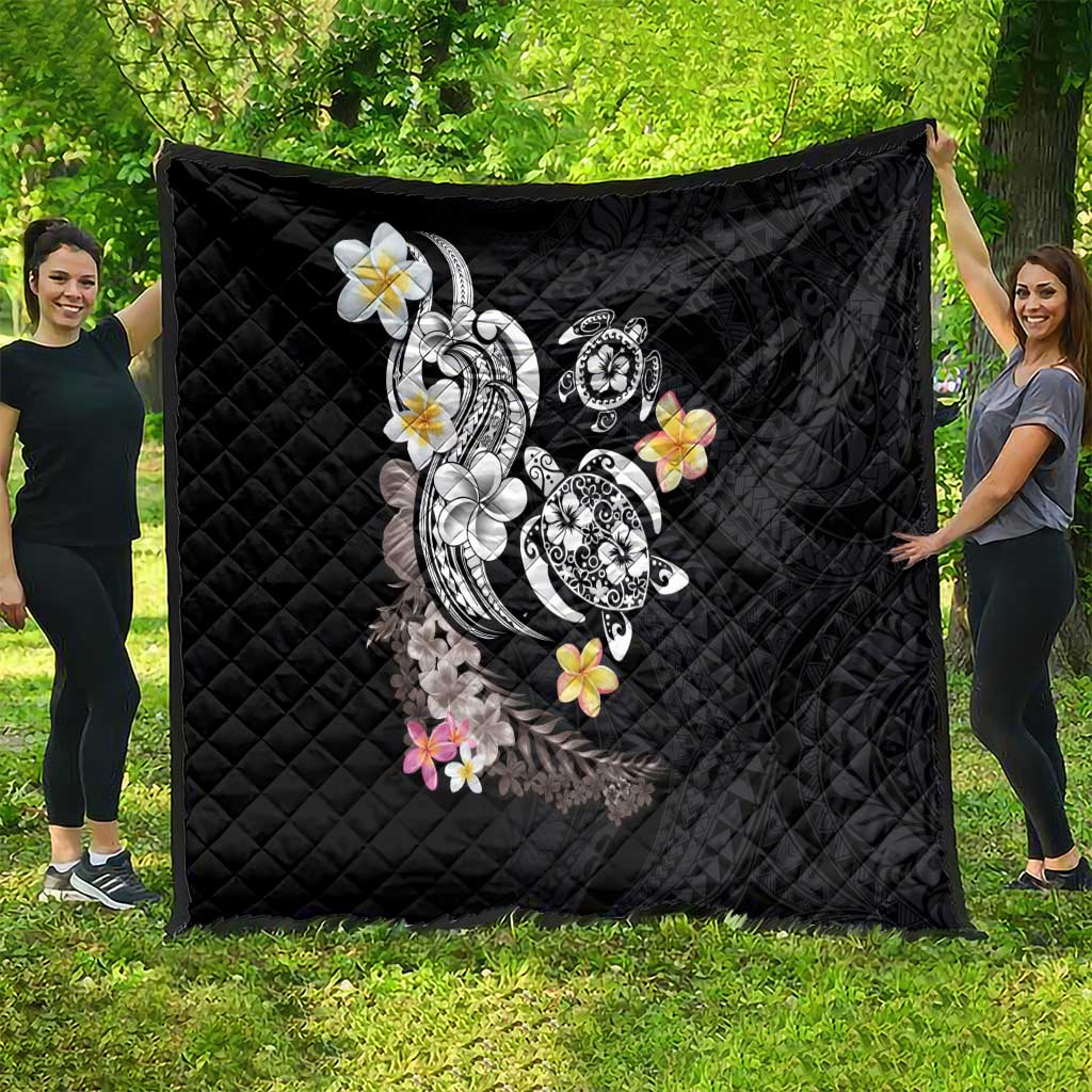 Hawaiian Tropical Plumeria Turtles Quilt Polynesian Art Tattoo
