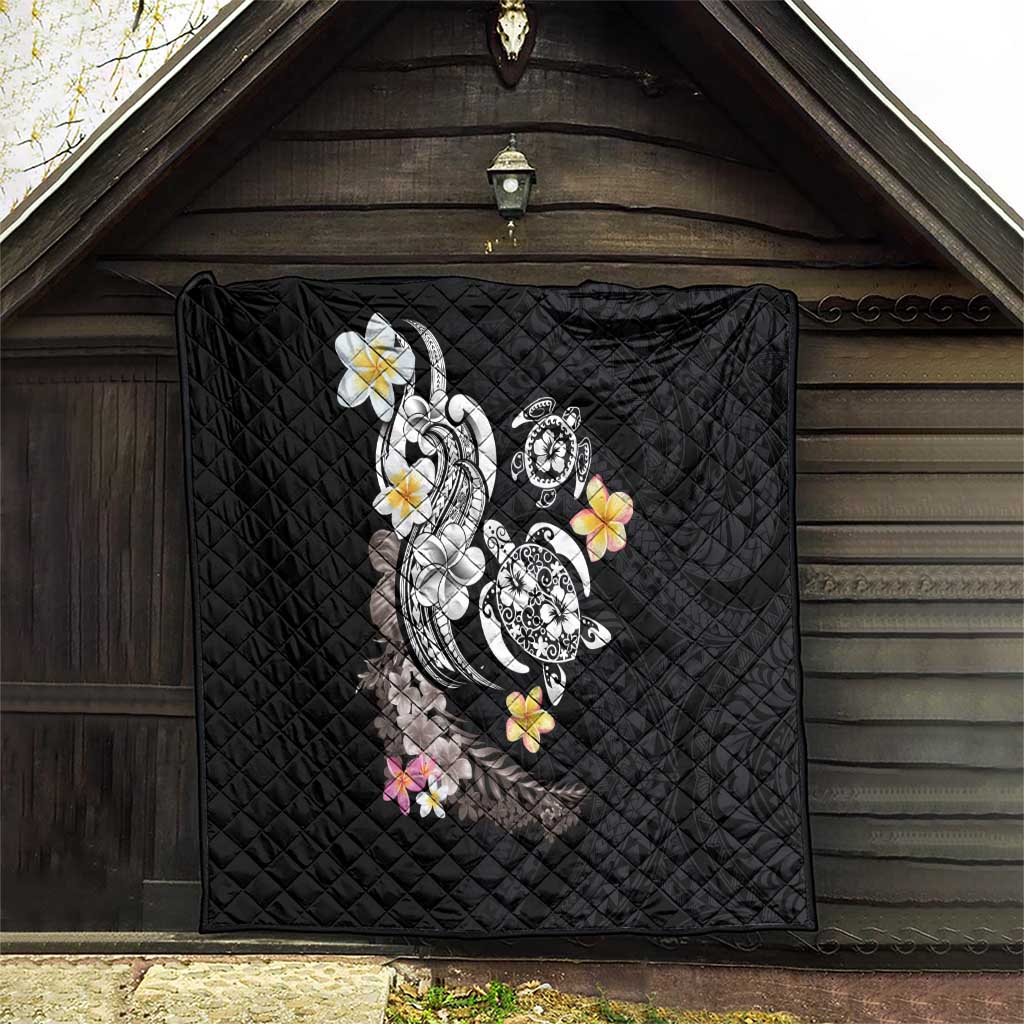 Hawaiian Tropical Plumeria Turtles Quilt Polynesian Art Tattoo