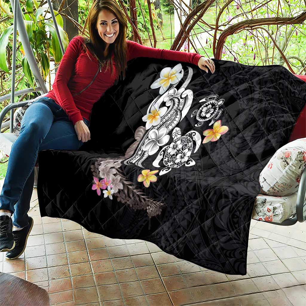 Hawaiian Tropical Plumeria Turtles Quilt Polynesian Art Tattoo
