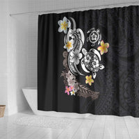 Hawaiian Tropical Plumeria Turtles Shower Curtain Polynesian Art Tattoo