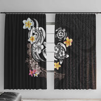 Hawaiian Tropical Plumeria Turtles Window Curtain Polynesian Art Tattoo