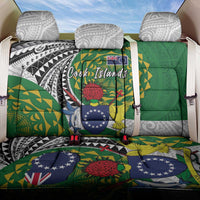 Cook Islands Independence Day Back Car Seat Cover National Flag and Emblem with Tatau Tattoo