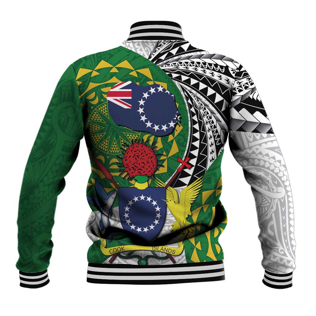Cook Islands Independence Day Baseball Jacket National Flag and Emblem with Tatau Tattoo
