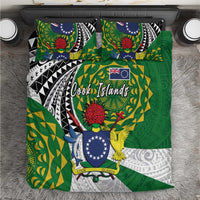 Cook Islands Independence Day Bedding Set National Flag and Emblem with Tatau Tattoo