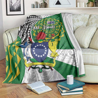 Cook Islands Independence Day Blanket National Flag and Emblem with Tatau Tattoo LT03 X-Large 180cm x 200cm - Polynesian Pride