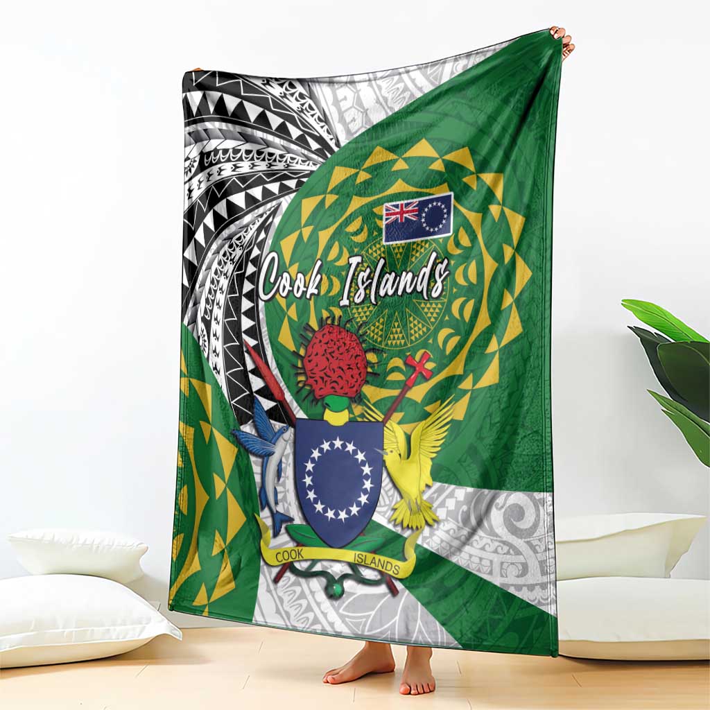 Cook Islands Independence Day Blanket National Flag and Emblem with Tatau Tattoo LT03 - Polynesian Pride
