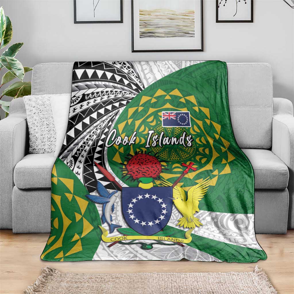 Cook Islands Independence Day Blanket National Flag and Emblem with Tatau Tattoo LT03 - Polynesian Pride