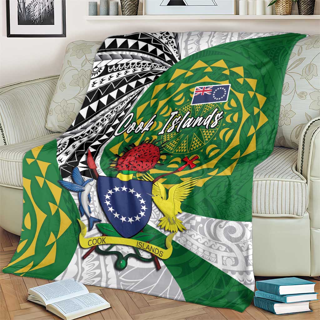 Cook Islands Independence Day Blanket National Flag and Emblem with Tatau Tattoo LT03 - Polynesian Pride