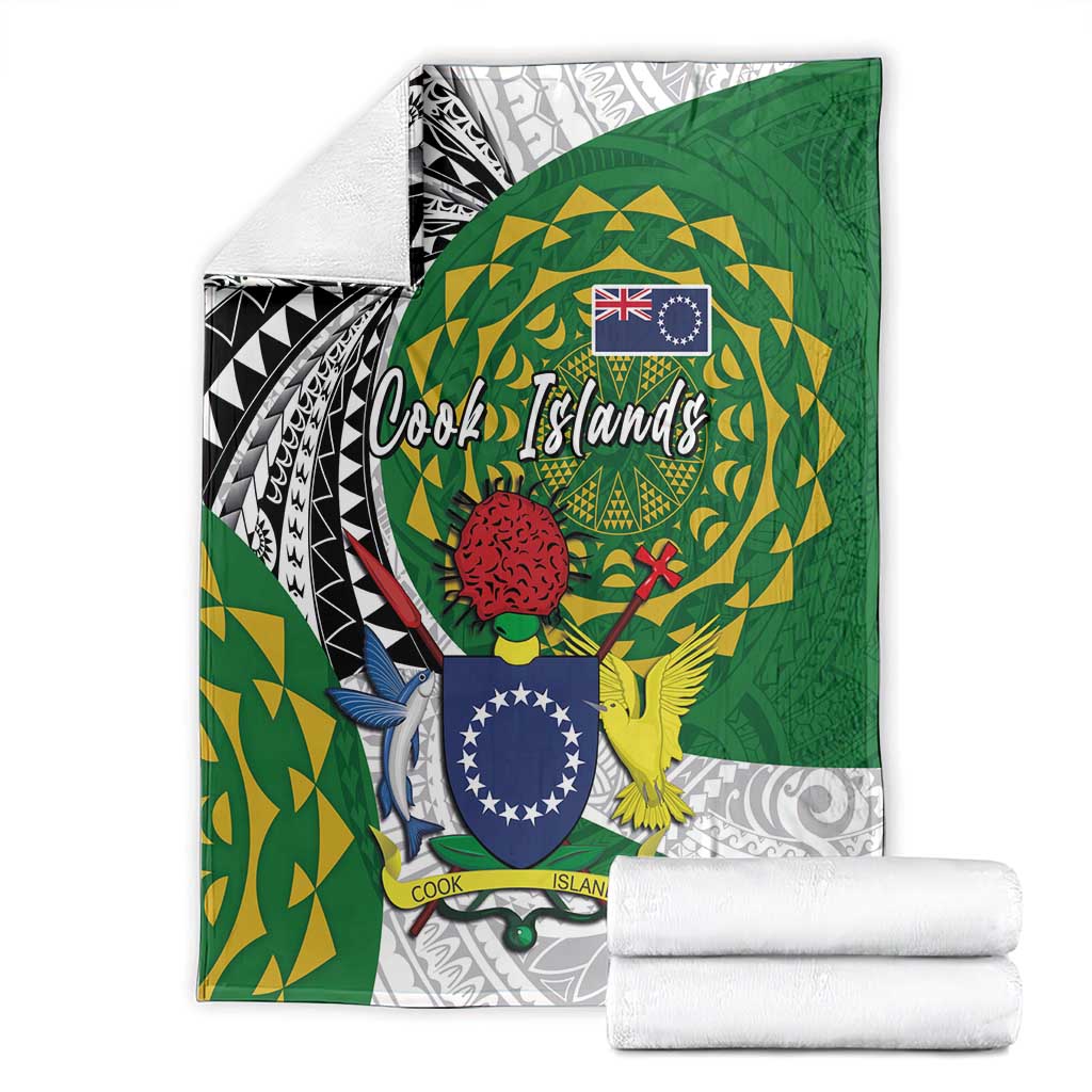 Cook Islands Independence Day Blanket National Flag and Emblem with Tatau Tattoo LT03 - Polynesian Pride