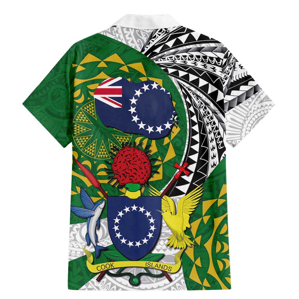 Cook Islands Independence Day Family Matching Mermaid Dress and Hawaiian Shirt National Flag and Emblem with Tatau Tattoo