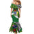 Cook Islands Independence Day Family Matching Mermaid Dress and Hawaiian Shirt National Flag and Emblem with Tatau Tattoo