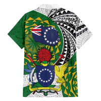 Cook Islands Independence Day Family Matching Off Shoulder Maxi Dress and Hawaiian Shirt National Flag and Emblem with Tatau Tattoo