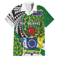Cook Islands Independence Day Family Matching Puletasi and Hawaiian Shirt National Flag and Emblem with Tatau Tattoo