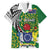 Cook Islands Independence Day Family Matching Short Sleeve Bodycon Dress and Hawaiian Shirt National Flag and Emblem with Tatau Tattoo