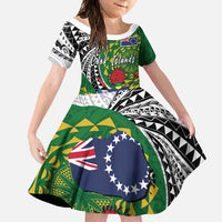 Cook Islands Independence Day Family Matching Summer Maxi Dress and Hawaiian Shirt National Flag and Emblem with Tatau Tattoo