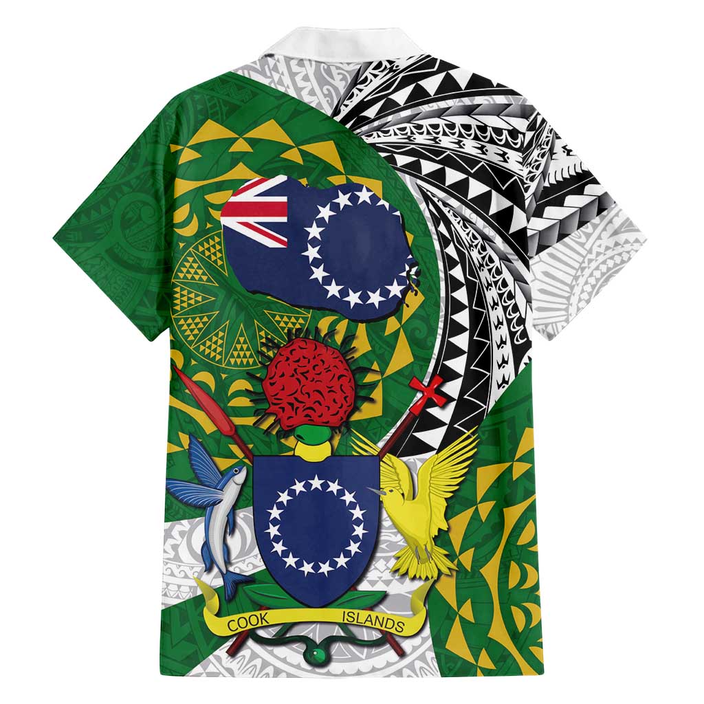 Cook Islands Independence Day Family Matching Tank Maxi Dress and Hawaiian Shirt National Flag and Emblem with Tatau Tattoo