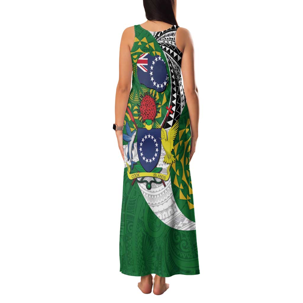 Cook Islands Independence Day Family Matching Tank Maxi Dress and Hawaiian Shirt National Flag and Emblem with Tatau Tattoo