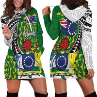 Cook Islands Independence Day Hoodie Dress National Flag and Emblem with Tatau Tattoo