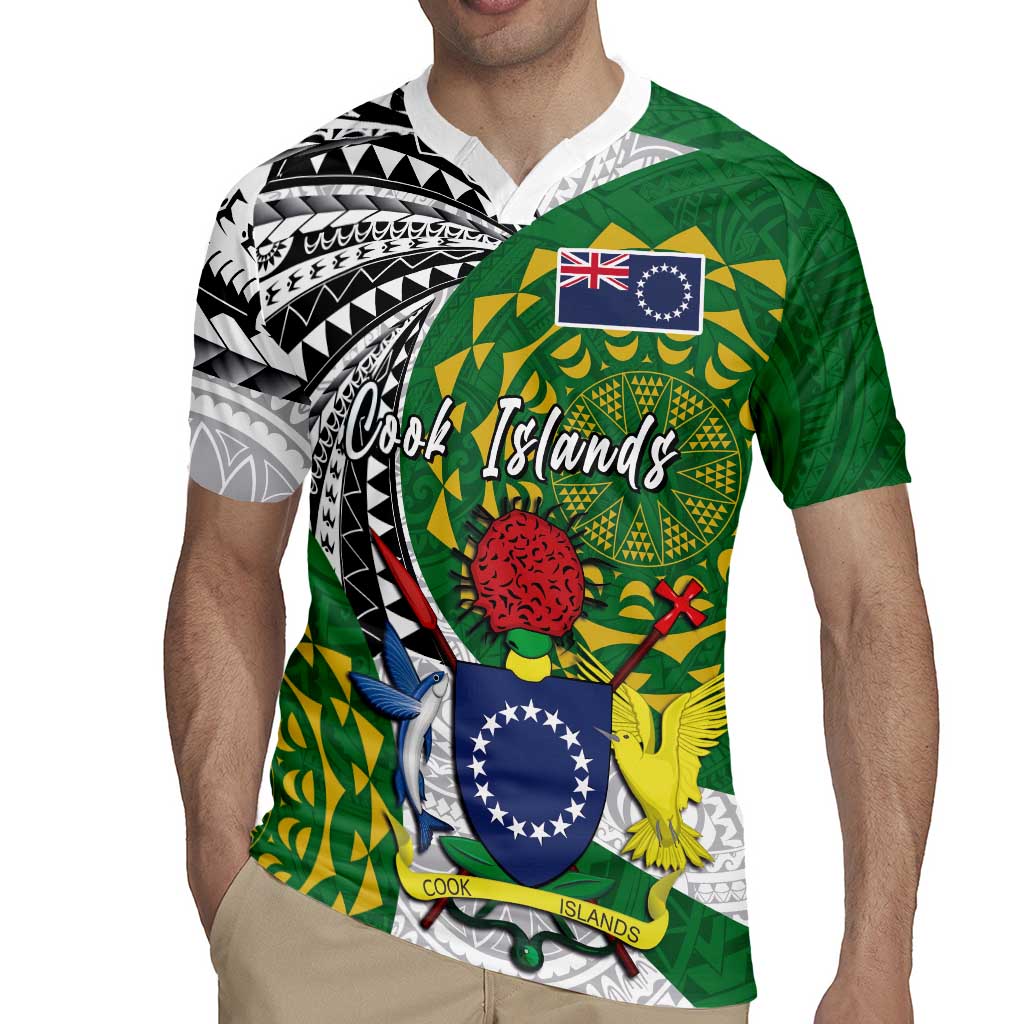 Cook Islands Independence Day Rugby Jersey National Flag and Emblem with Tatau Tattoo